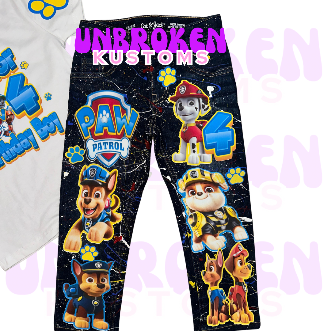 Paw Patrol Birthday Set - Paw Patrol Birthday Outfit - Paw Patrol Birthday
