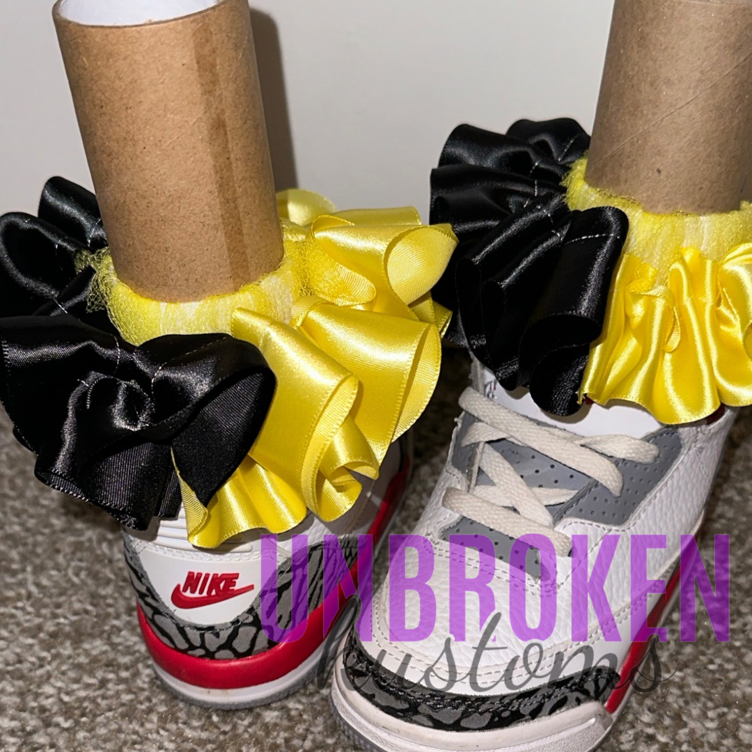 Black & Yellow Kids Tutu Ruffle Socks