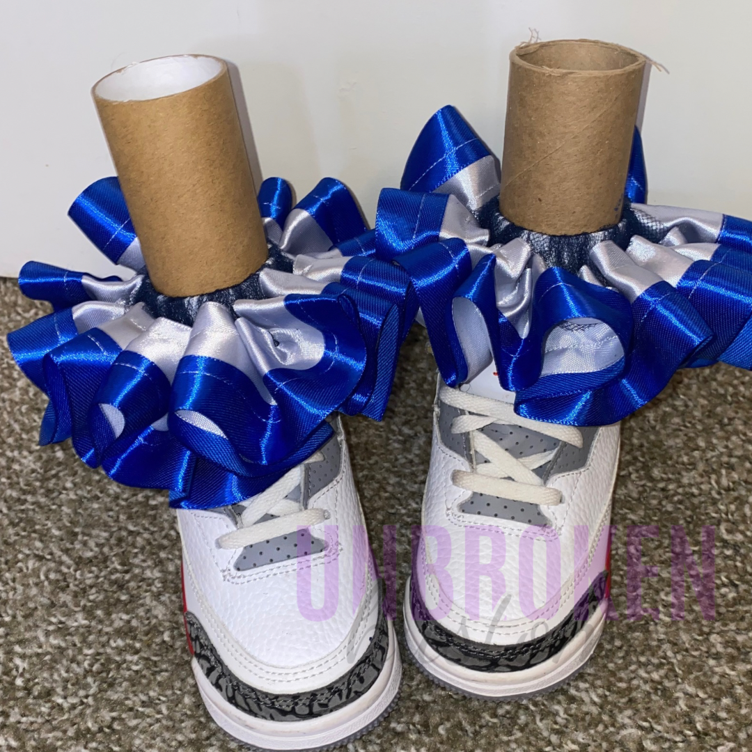 Silver and Blue Layered Kids Tutu Ruffle Socks