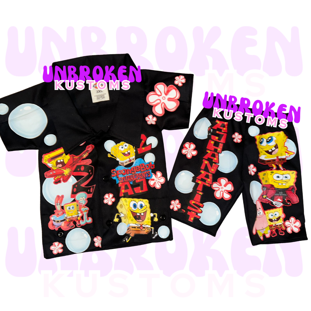 SpongeBob Birthday Set - SpongeBob Birthday Outfit - SpongeBob Birthday