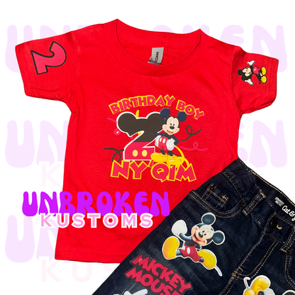 Mickey Mouse Birthday Set - Mickey Mouse Birthday Outfit - Mickey Mouse Birthday