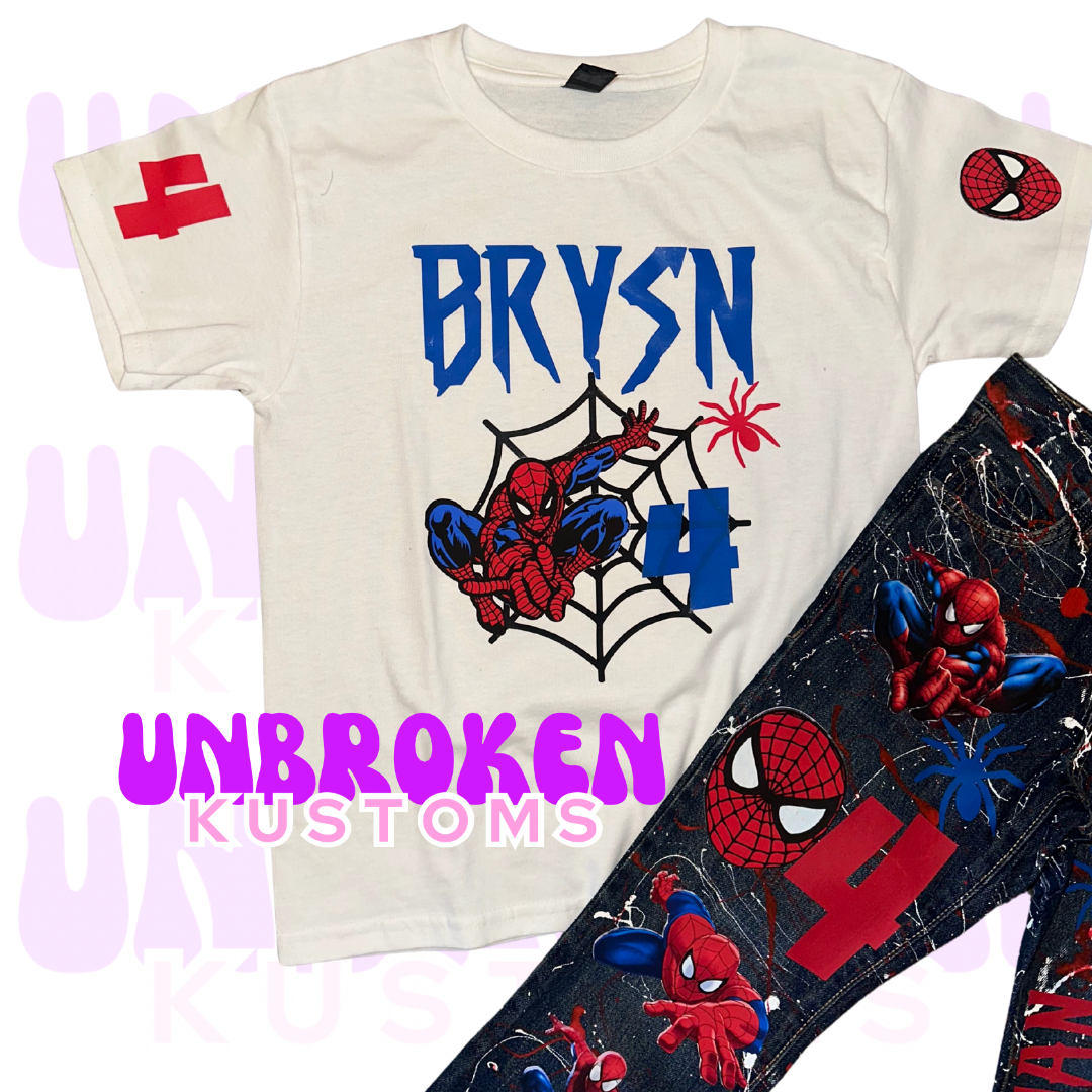 SpiderMan Birthday Set - Spider Man Birthday Outfit - Spider Man Birthday
