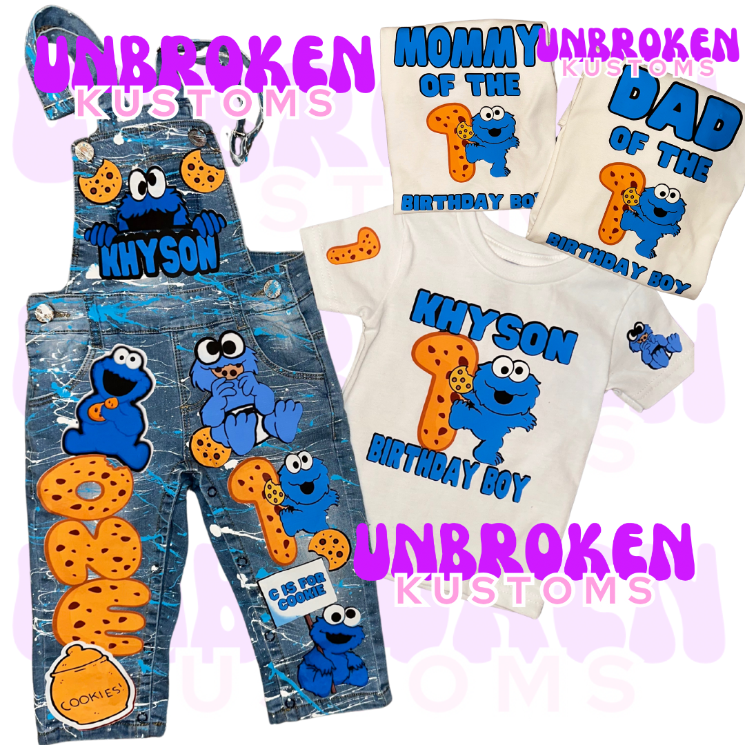 Cookie Monster Birthday Set - Cookie Monster Birthday Outfit - Cookie Monster Birthday