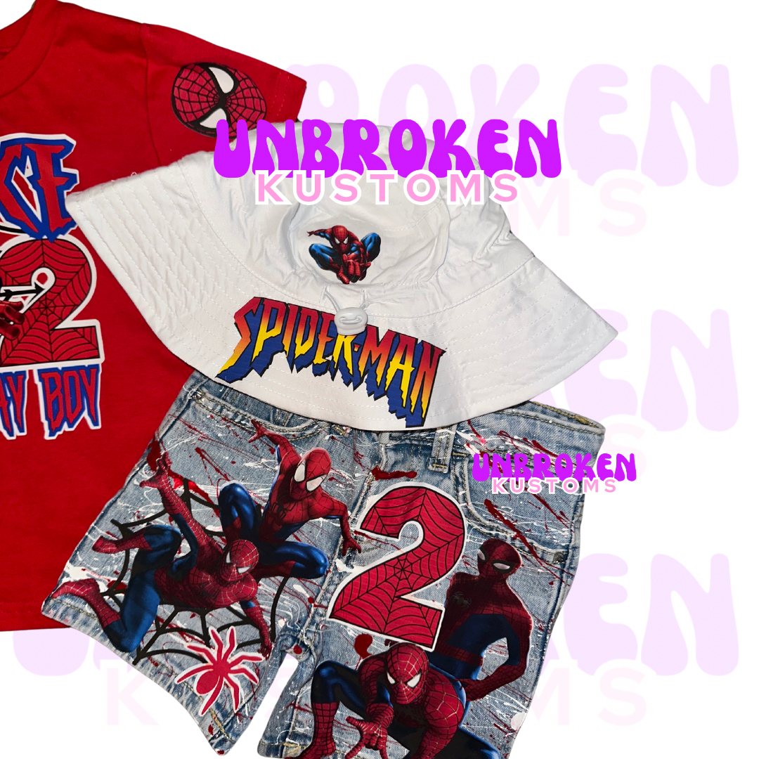 SpiderMan Birthday Set - Spider Man Birthday Outfit - Spider Man Birthday