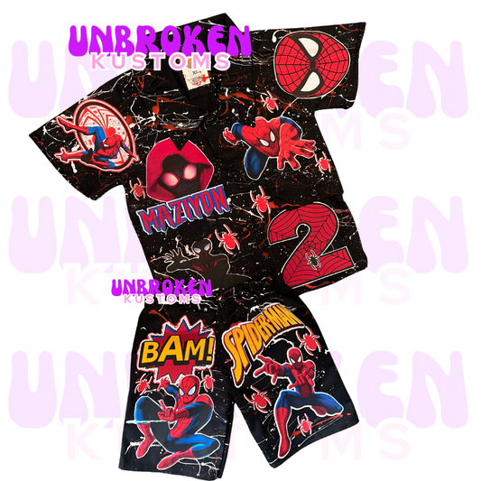 Spider Man Birthday Set - Spider Man Birthday Outfit - Spider Man Birthday
