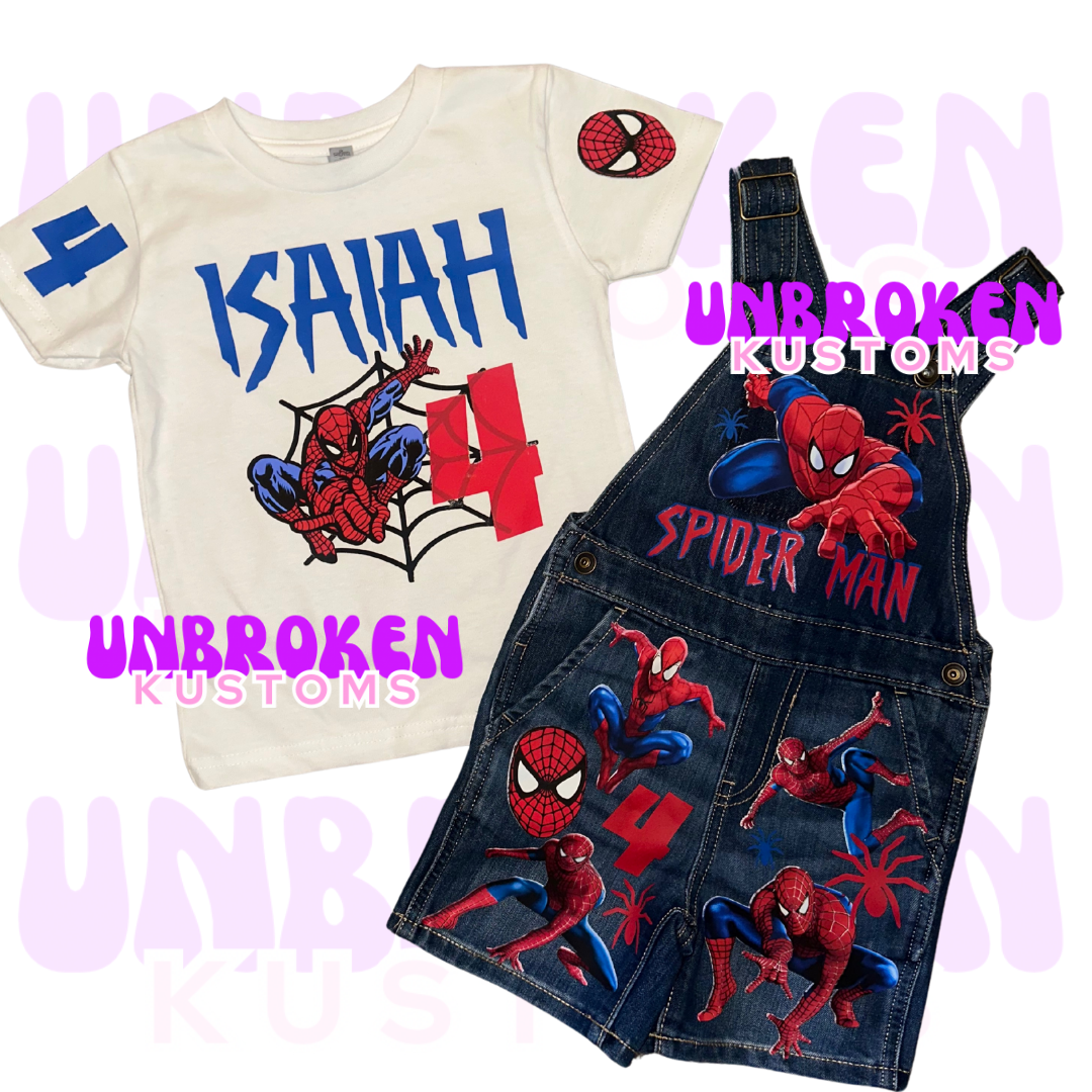SpiderMan Birthday Set - Spider Man Birthday Outfit - Spider Man Birthday