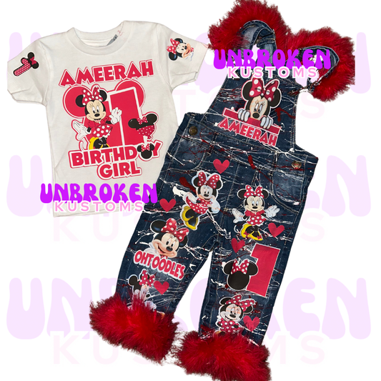 Minnie Mouse Birthday Set - Minnie Mouse Birthday Outfit - Minnie Mouse Birthday