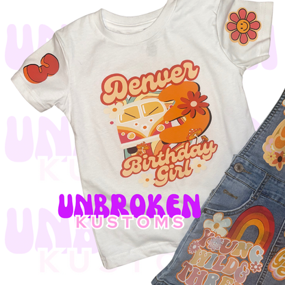 Three Is A Vibe Birthday Set - Groovy Birthday Outfit - Groovy 3rd Birthday