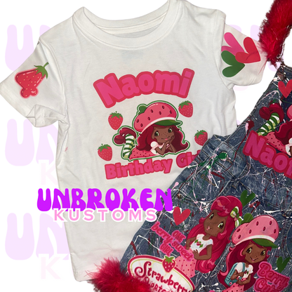 Strawberry Shortcake Birthday Set - Strawberry Shortcake Birthday Outfit - Strawberry Shortcake Birthday