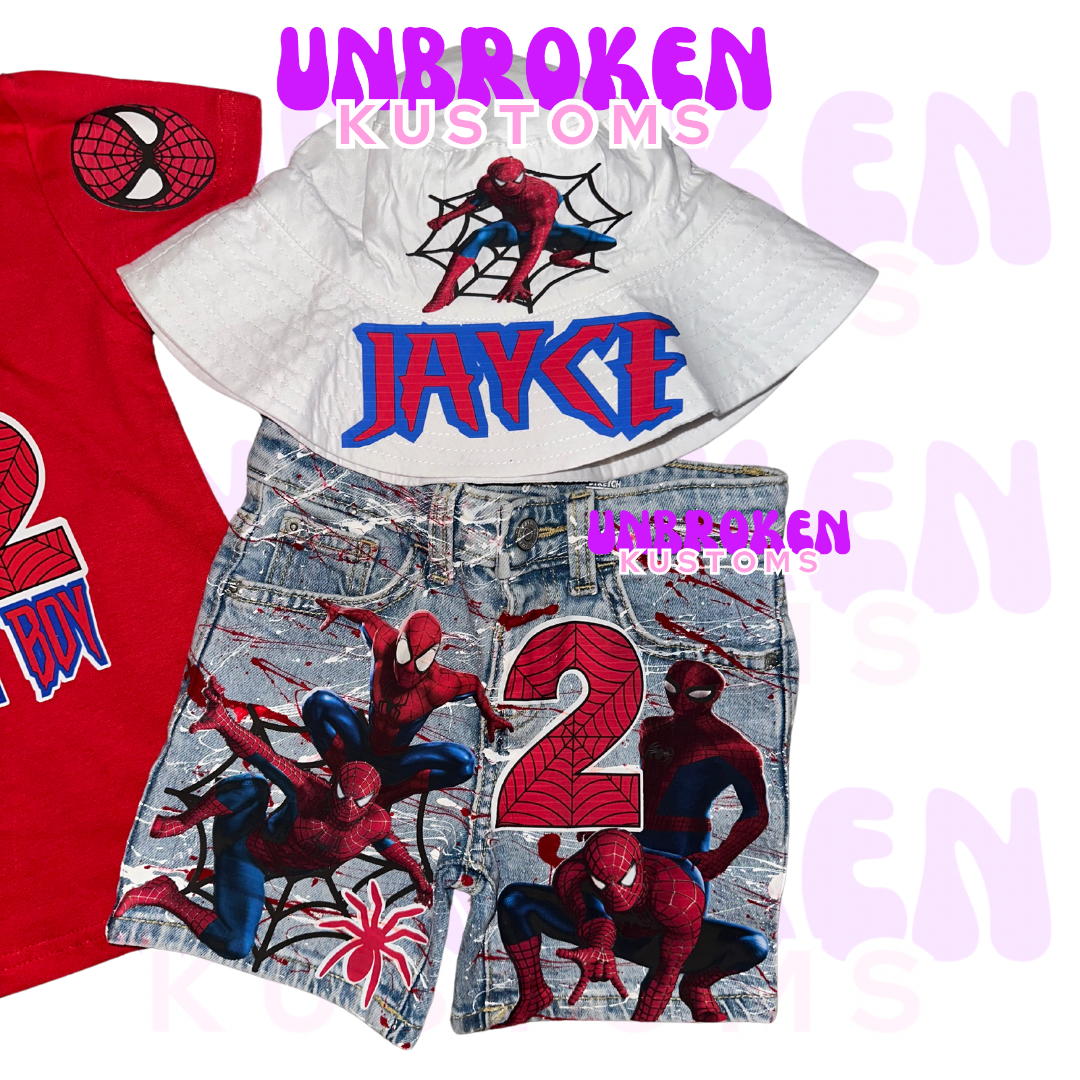 SpiderMan Birthday Set - Spider Man Birthday Outfit - Spider Man Birthday