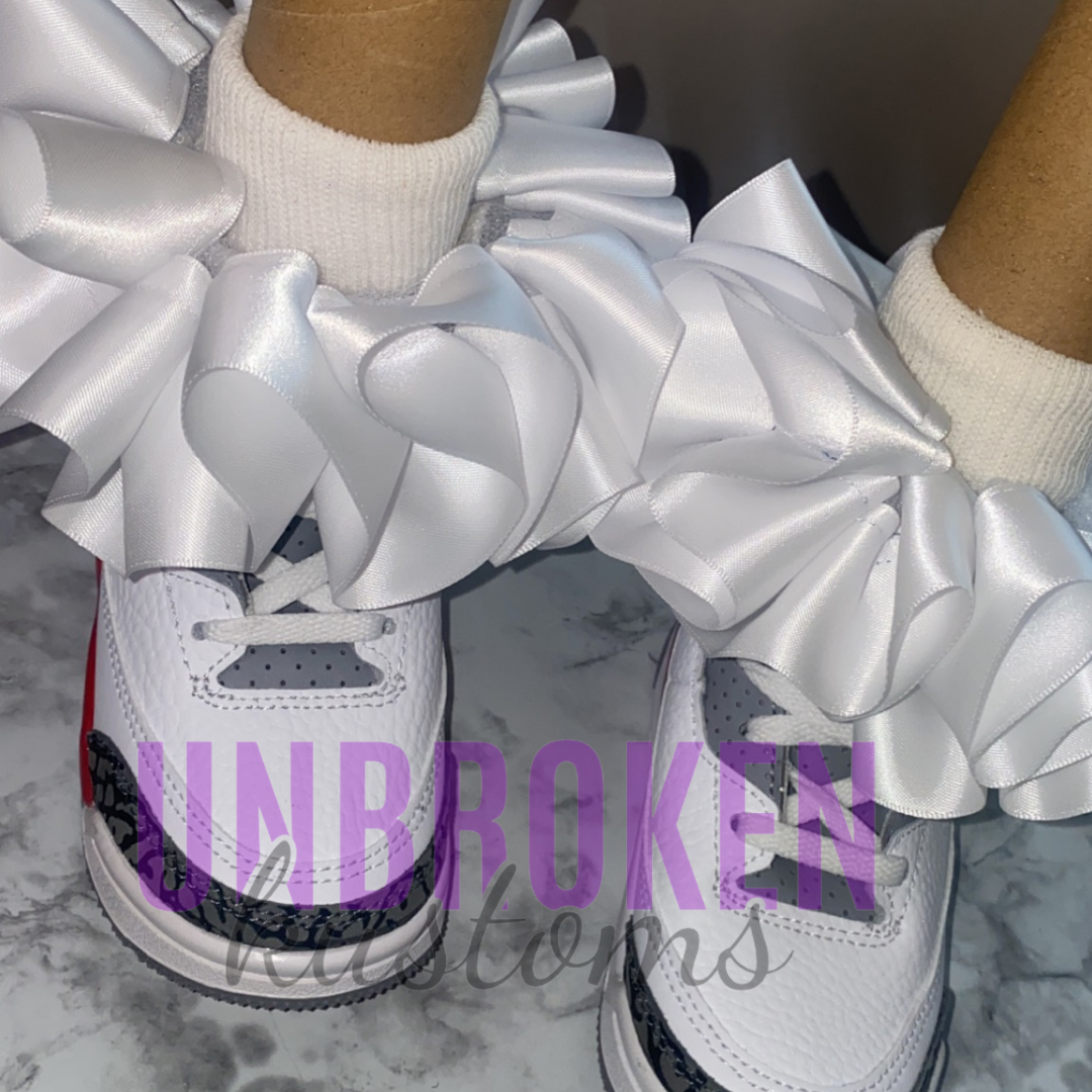 White Kids Tutu Ruffle Socks