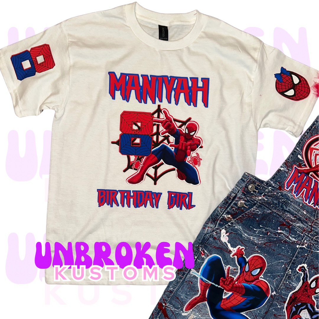 SpiderMan Birthday Set - Spider Girl Birthday Outfit - Spider Woman Birthday