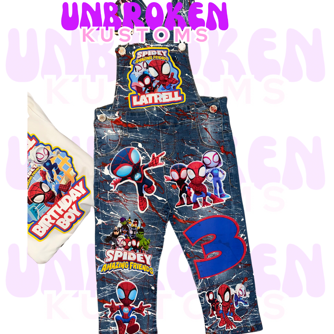 SpiderMan Birthday Set - Spidey and Friends Birthday Outfit - Spider Man Birthday an
