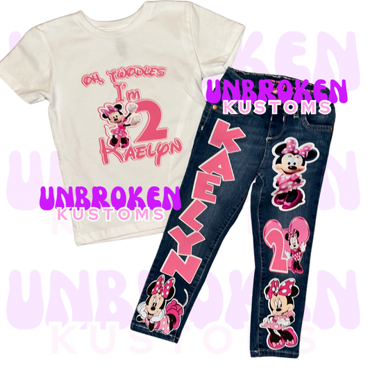 Minnie Mouse Birthday Set - Minnie Mouse Birthday Outfit - Minnie Mouse Birthday