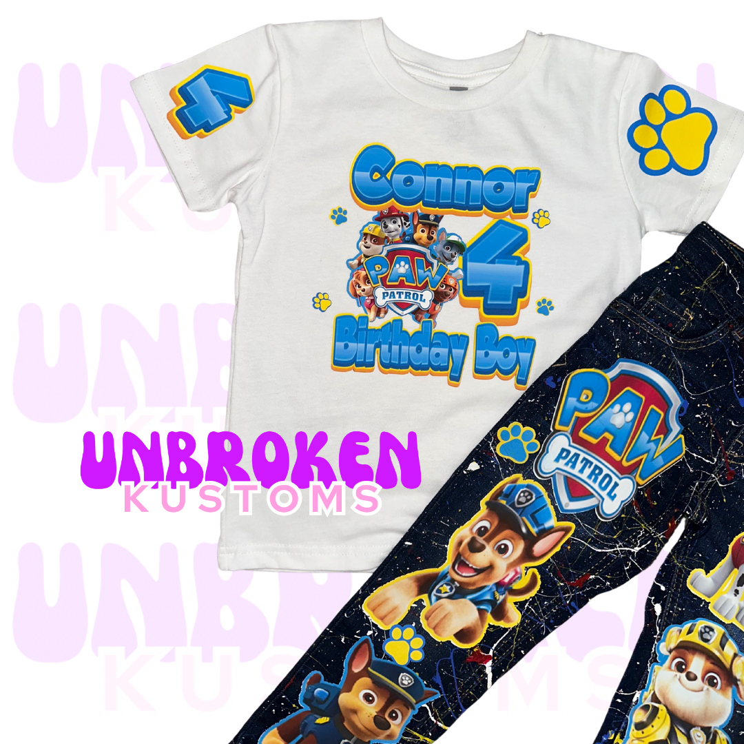 Paw Patrol Birthday Set - Paw Patrol Birthday Outfit - Paw Patrol Birthday