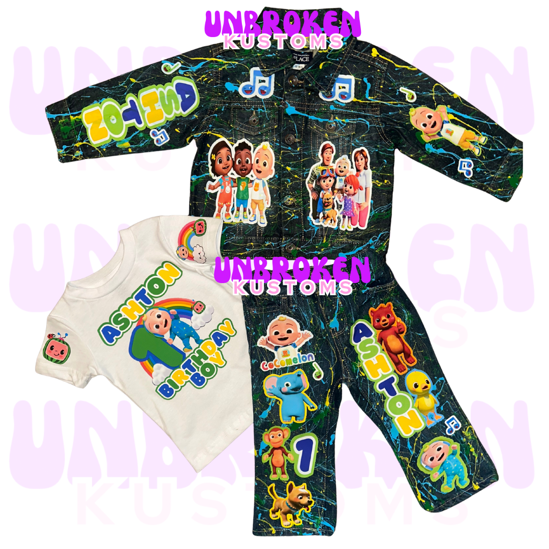 Cocomelon Birthday Set - Cocomelon Birthday Outfit - Cocomelon Birthday