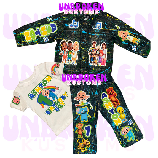 Cocomelon Birthday Set - Cocomelon Birthday Outfit - Cocomelon Birthday