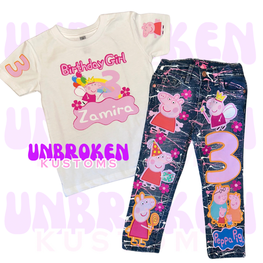 Peppa Pig Birthday Set - Peppa Pig Birthday Outfit - Peppa Pig Birthday