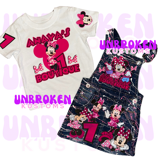 Minnie Mouse Birthday Set - Minnie Mouse Birthday Outfit - Minnie Mouse Birthday