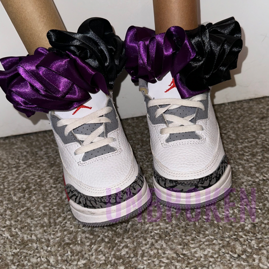 Black & Purple Kids Tutu Ruffle Socks