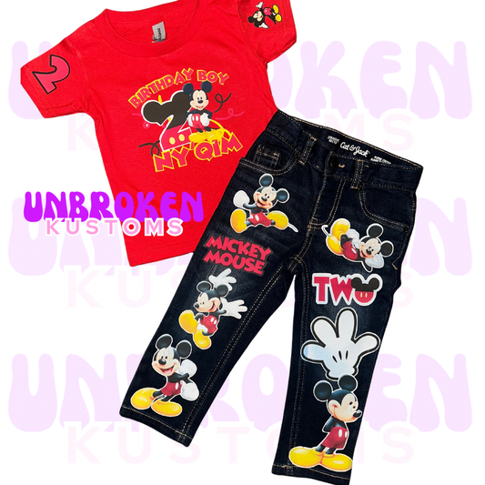 Mickey Mouse Birthday Set - Mickey Mouse Birthday Outfit - Mickey Mouse Birthday