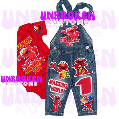 Elmo Birthday Set - Elmo Birthday Outfit - Elmo Birthday