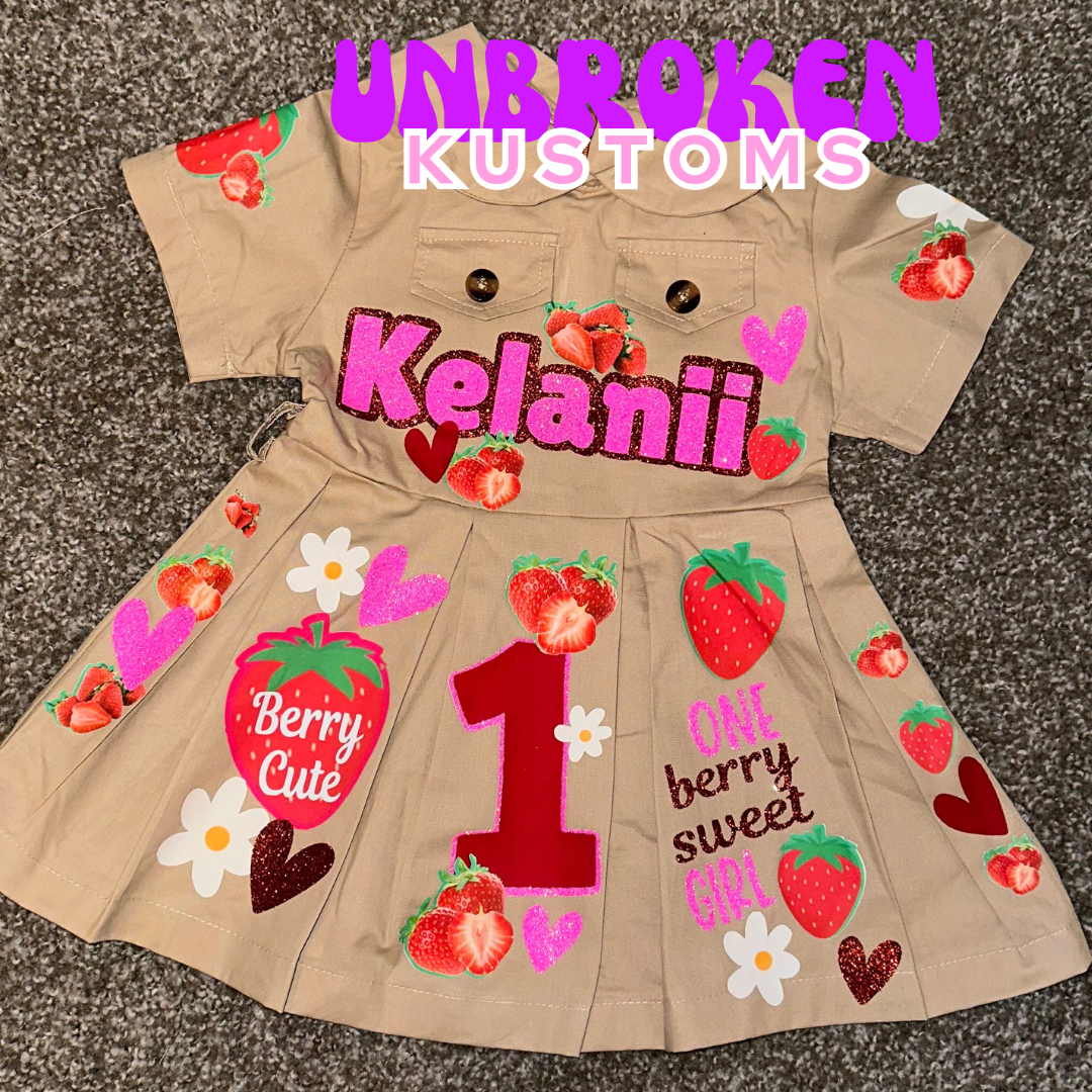 Strawberry Themed Birthday Outfit