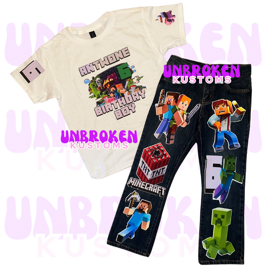 Minecraft Birthday Set - Minecraft Birthday Outfit - Minecraft Birthday