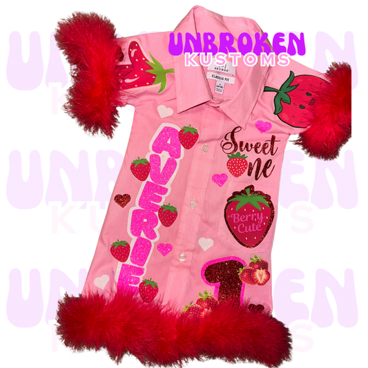 Strawberry Birthday Dress - Strawberry Birthday Outfit - Strawberry Birthday