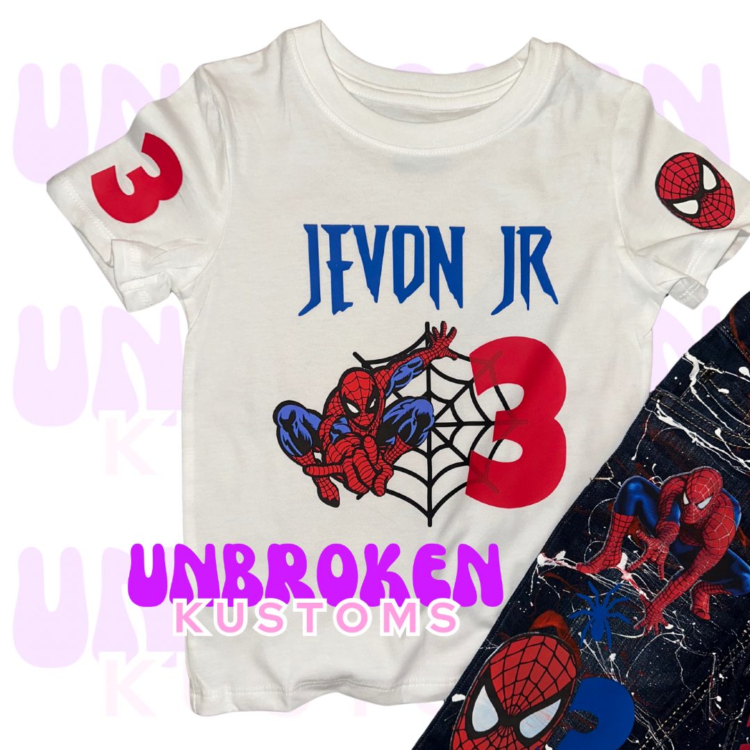 SpiderMan Birthday Set - Spider Man Birthday Outfit - Spider Man Birthday
