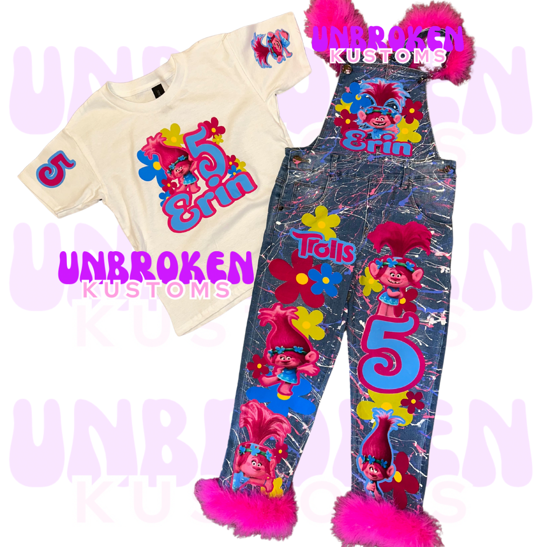 Trolls Birthday Set - Trolls Birthday Outfit - Poppy Trolls Birthday