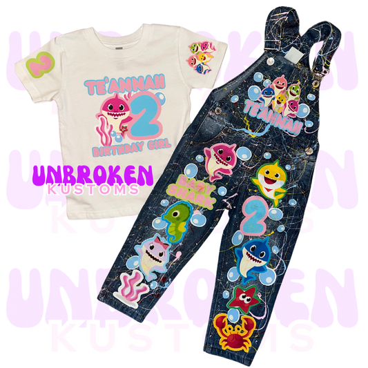 Baby Shark Birthday Set - Baby Shark Birthday Outfit - Baby Shark Birthday