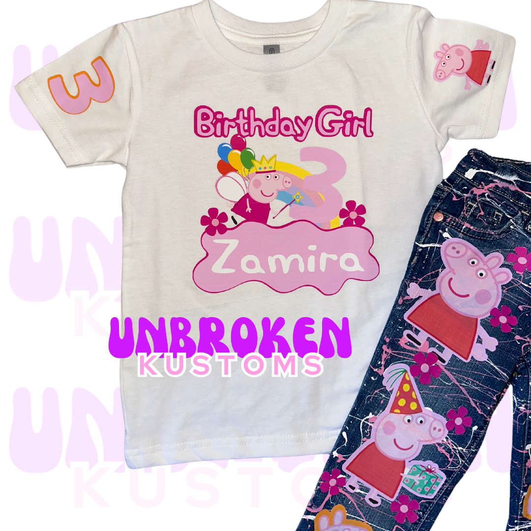 Peppa Pig Birthday Set - Peppa Pig Birthday Outfit - Peppa Pig Birthday
