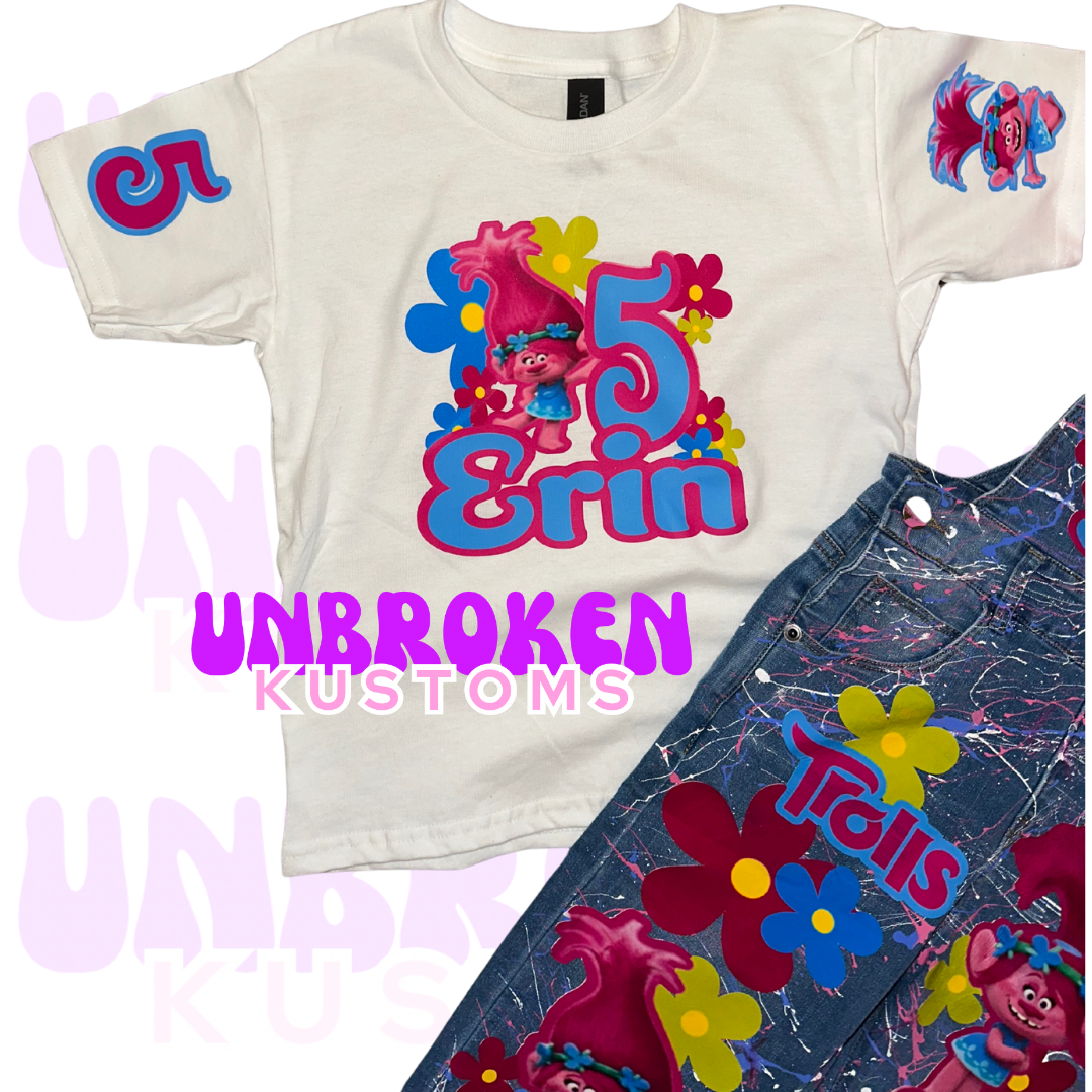 Trolls Birthday Set - Trolls Birthday Outfit - Poppy Trolls Birthday