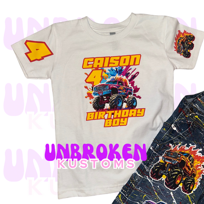 Monster Trucks Birthday Set - Monster Cars Birthday Outfit - Hot Wheels Birthday