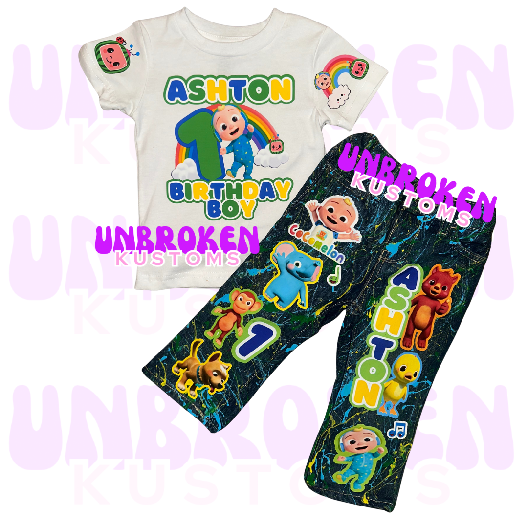 Cocomelon Birthday Set - Cocomelon Birthday Outfit - Cocomelon Birthday