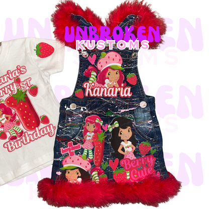 Strawberry Shortcake Birthday Set - Strawberry Shortcake Birthday Outfit - Strawberry Shortcake Birthday