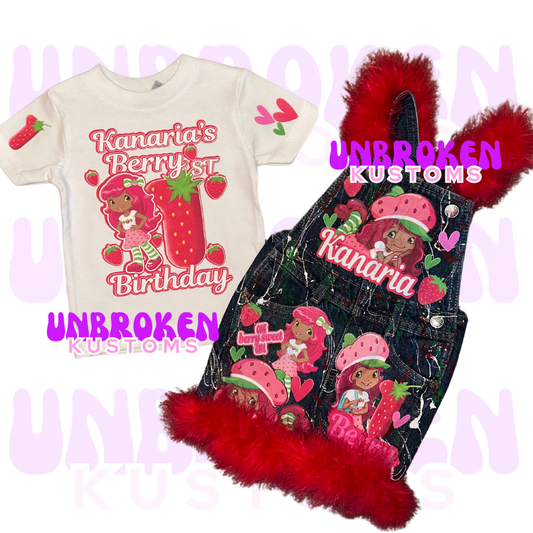 Strawberry Shortcake Birthday Set - Strawberry Shortcake Birthday Outfit - Strawberry Shortcake Birthday