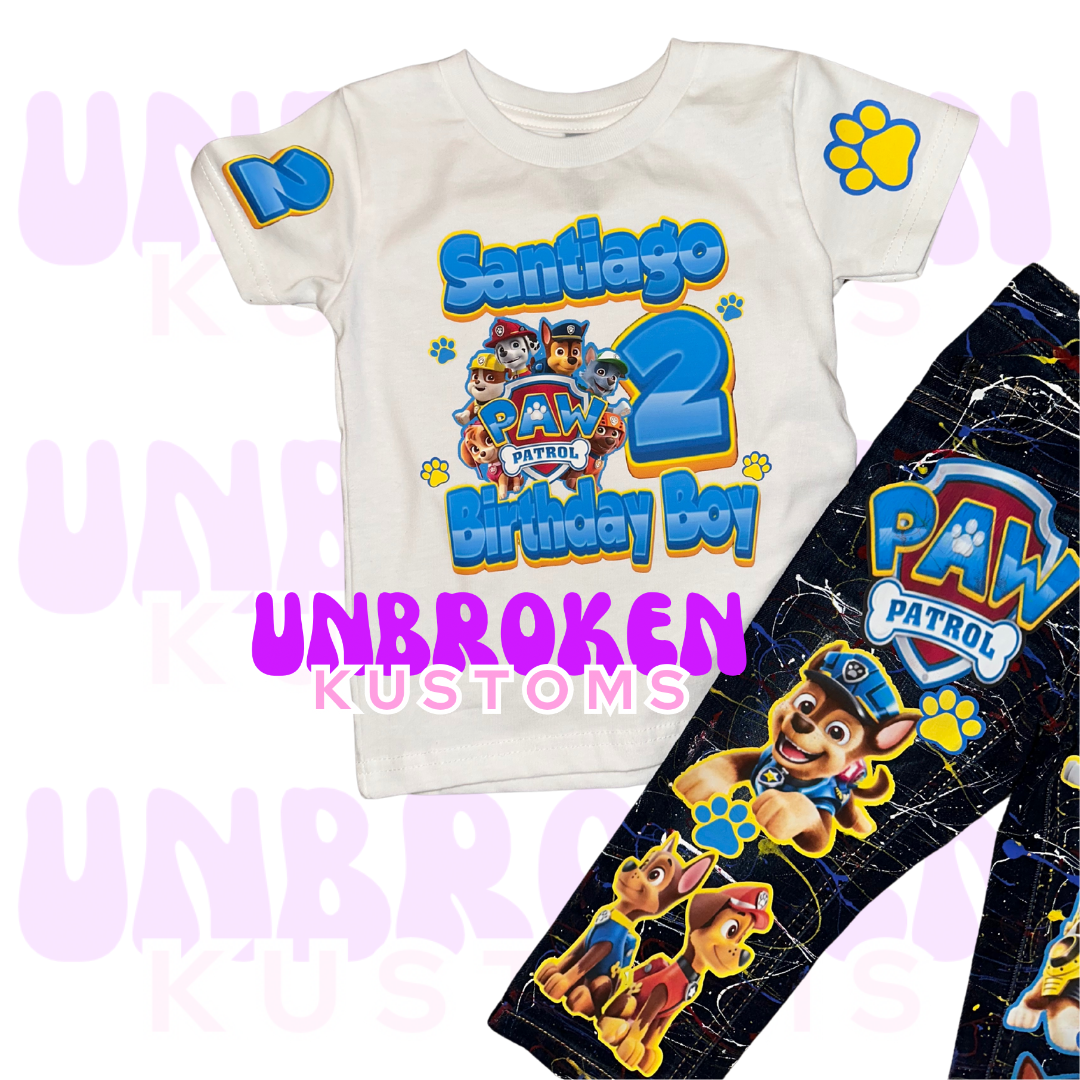 Paw Patrol Birthday Set - Paw Patrol Birthday Outfit - Paw Patrol Birthday