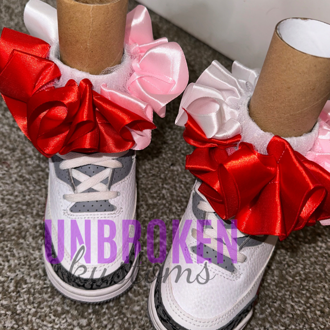 Red, Pink and White Kids Tutu Ruffle Socks