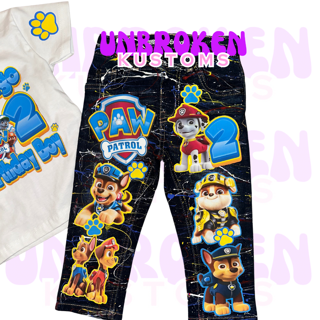 Paw Patrol Birthday Set - Paw Patrol Birthday Outfit - Paw Patrol Birthday