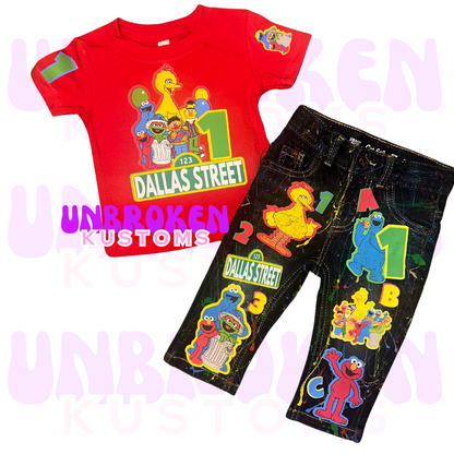 Sesame Street Birthday Set - Sesame Street Birthday Outfit - Sesame Street Birthday